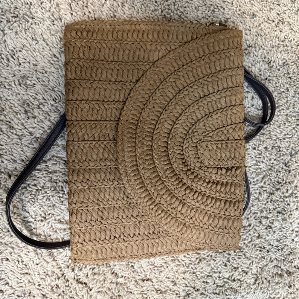 Woven Brown Crossbody Bag